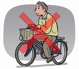 「夜間、自転車のライトがついていない」画像