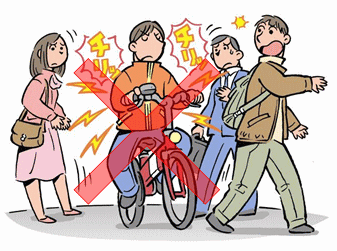 「ベルを鳴らしながら走行している」画像